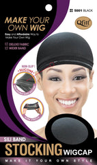 Qfitt Silicone Band Stocking Wig Cap #5001 Black
