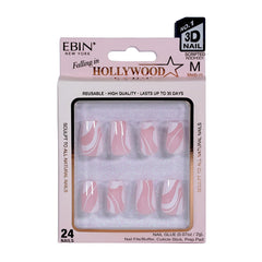 EBIN Press-On Nails Falling in Hollywood - Scripted #NN3DH001 Medium