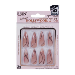 EBIN Press-On Nails Falling in Hollywood - Brown Sugar Babe #NN3DH006 X-Long