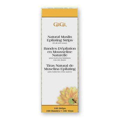 GiGi Natural Muslin Epilating Strips For Soft Wax - Small 1.7" x 4.5" 100pk