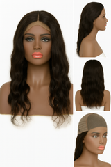 Goldy-L: 100% Human Hair L Part Lace Frontal Wig