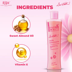 Fair And White So White Brightening Body Oil With Almond Oil 250ml / 8.4 fl oz