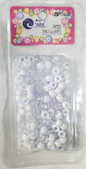 Tara Hair Beads - Clear & White #ZQ72265