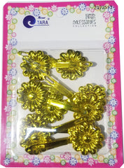 Tara Hair Barrettes - Flowers Gold #ZQ72513