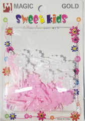 Sweet Kids Hair Barrettes - Small Daisy Light Pink & White #5098