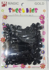 Sweet Kids Hair Barrettes - Flowers Black #5136BK