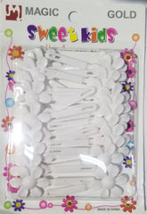 Sweet Kids Hair Barrettes - Flowers White #5137W