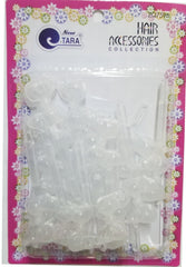 Tara Hair Barrettes - Ribbons Clear #ZQ7596