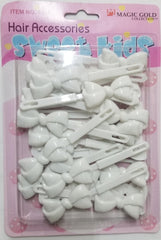 Sweet Kids Hair Barrettes - Ribbon White #2014
