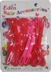 Eden Hair Barrettes - Jumbo Ribbons & Flowers Pink #JB-PNK6(R6)