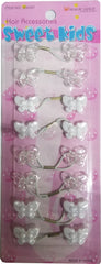 Sweet Kids Hair Baubles - Butterflies BT6 Clear & White