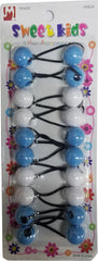 Sweet Kids Hair Baubles - Round Light Blue & White #2847 (R15)