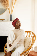 Grace Eleyae All Silk Turban Slap | Satin-Lined Cap - Wine