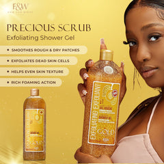 Fair And White Gold Exfoliating Shower Gel Precious Scrub- 940 ml