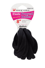 Magic Gold Medium Ponytail Holder 8" Black #EPH07125