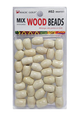 Magic Gold Mix Wood Beads - Natural #MG07372