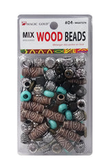 Magic Gold Mix Wood Beads - Assorted #4 #MG07374