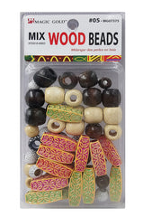 Magic Gold Mix Wood Beads - Assorted #5 #MG07375