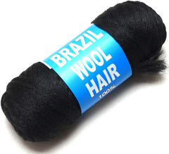 100% Acrylic Brazilian Wool Hair Yarn - Black