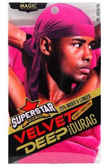 Magic Collection Velvet Deep Wave Durag #4804 Hot Pink