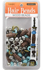 Magic Collection Hair Beads Wood Beads - #WOODMIX3