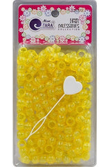 Tara Large Hair Beads - Yellow Crystal Jumbo Pack #9372