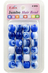 Eden Jumbo Hair Beads - Blue 2 Tone #BR6WBLU