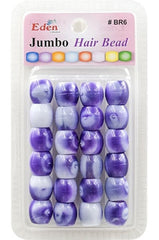 Eden Jumbo Hair Beads - Purple 2 Tone #BR6WPUR