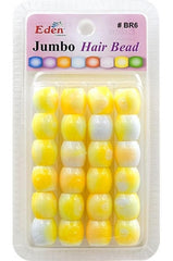 Eden Jumbo Hair Beads - Yellow 2 Tone #BR6WYEL