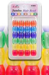 Eden Jumbo Hair Beads - Clear Assorted #BR6CM