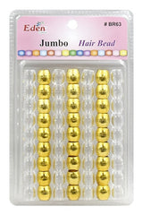 Eden Jumbo Hair Beads - Clear & Gold #BR63MGC