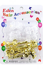 Eden Hair Barrettes - Bow Tie Gold & Clear #TB-MGC