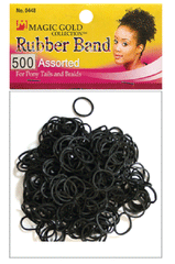 Magic Gold 500 Elastic Ponytailers Black