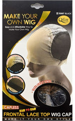 Qfitt Ear To Ear Lace Top Capless Wig Cap # 5067 Black