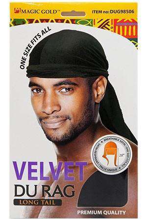 Magic Gold Velvet Long Tail Durag - Deluxe Beauty Supply