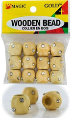 144 Wooden Beads w/Stone - Beige #BDS99513