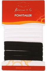 8pcs Ponytail Holders - Black & White