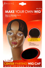 U-Part Center Parting Wig Cap #91176 Black