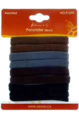 8pcs Thick Ponytail Holders - Assorted #91570