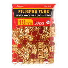 60 Gold Filigree Tubes - 10mm #91650