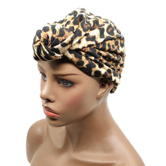 Premium Animal Pattern Pre-Knotted Turban - Ivory #92813