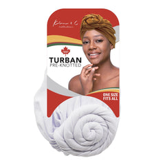Premium Concentric Circle Pattern Pre-Knotted Turban - White #92816