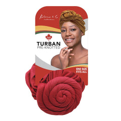 Premium Concentric Circle Pattern Pre-Knotted Turban - Red #92818