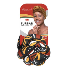 Premium African Pattern Pre-Knotted Turban - Pattern 5 #92829