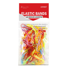100 Medium Elastic Bands - Assorted #94007 - Dollar Deals