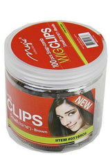 Magic Collection 100 Snap Comb Wig Clips Small 15/16" - Brown