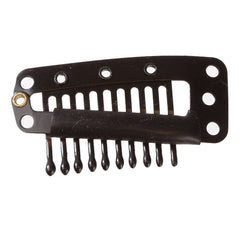 Magic Collection 12pcs Snap Comb Wig Clips - Large Black #052BLAL