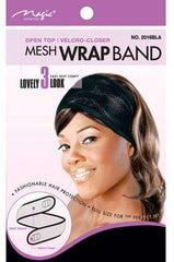 Magic Collection Open Top Mesh Wrap Band #2016BLA Black