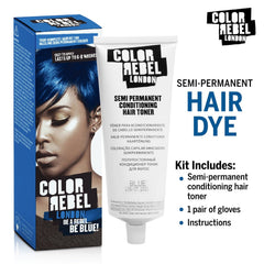 Color Rebel London Semi-Permanent Conditioning Hair Toner - Be Blue