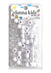 Donna Kids Hair Beads - White & Clear #5620